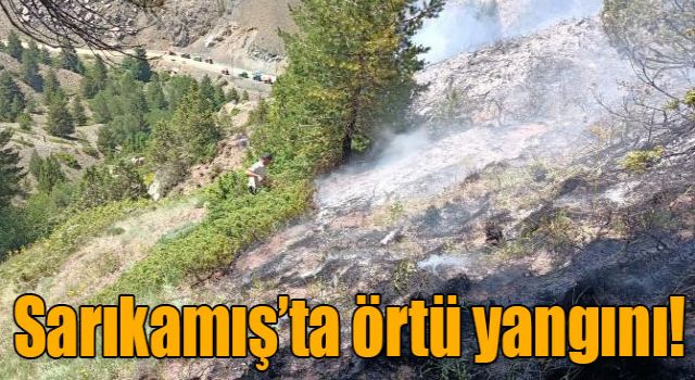 Sarıkamış’ta örtü yangını!