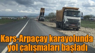 Kars-Arpaçay karayolunda yol çalışmaları başladı