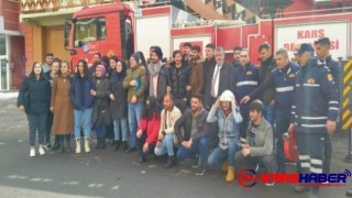 İtfaiyeden Kafkas Üniversitesi öğrencilerine eğitim