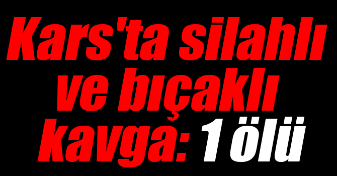 Kars'ta silahlı kavga: 1 ölü