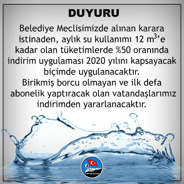 Kars Belediyesi'nden Suya Yüzde Elli İndirim